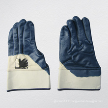 Blue Nitrile Jersey Liner Semi-Coated Nitrile Work Glove (5017)